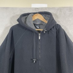 Dickies Sherpa Lined Fleece Hoodie Jacket Mens Large Workwear Black *pilling*