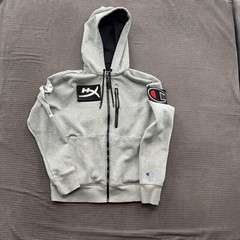 Champion Gamer Hoodie Men Medium Gray Full Zip Gaming Outdoors Walking Pockets.