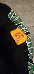 FIRST ROW Spring Break All Over Patch Hoodie Black – Street Wear Fashion Sz S