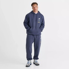 New Balance Rotation Fleece Mens Pullover Hoodie Blue Medium NWT