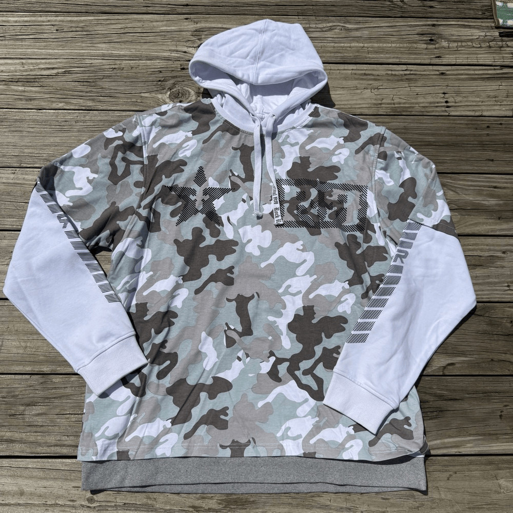 Rock Revival White Camo Layered Hoodie Size XXL