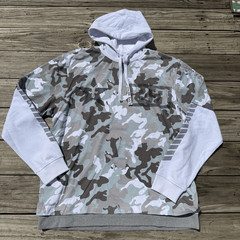 Rock Revival White Camo Layered Hoodie Size XXL