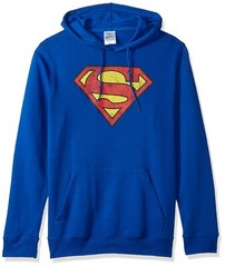Superman DC Comics Distressed Logo Pullover Sweatshirt Men’s Hoodie