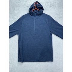 VRST Shirt Mens Medium Blue Quarter Zip Pullover Hooded Activewear Long Sleeve