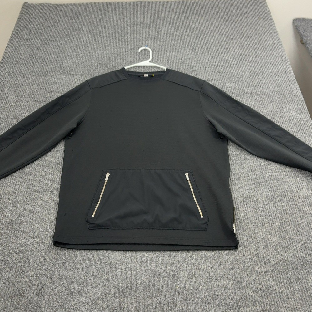 Under Armour Sweatshirt Mens LG Black Polyester Side Zip Pocket Athletic Style