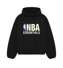 Fear of God Essentials FW24 NBA Hoodie Black and Light Heather Brand New