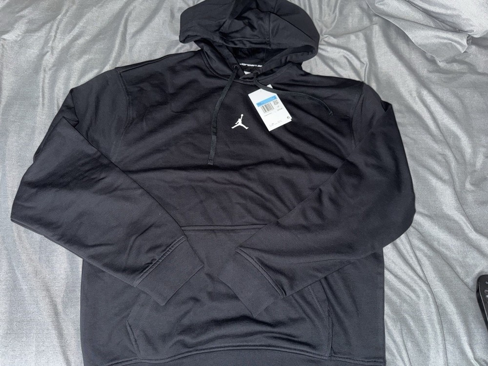 Jordan Men’s Sport Dri-FIT Pullover Hoodie Black/White FV8606-010 Size M