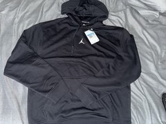 Jordan Men’s Sport Dri-FIT Pullover Hoodie Black/White FV8606-010 Size M