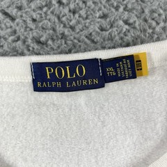 Polo Ralph Lauren Sweatshirt Mens XXL White Multi Color Block Logo Fleece Crew