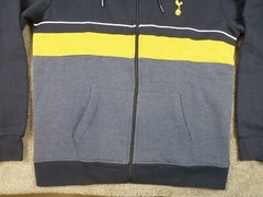 Tottenham Hotspur Hoodie Full Zip Color Block Brey Blue Gold SZ XXL NWT Official