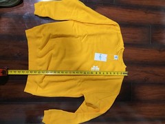 Eric Emanuel Men’s Yellow Crewneck Pullover Fleece Logo Sweatshirt Pockets S
