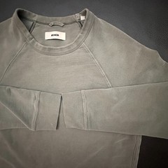 Buck Mason Sweatshirt Mens Large Green Sage Crew Neck 100% Cotton Minimal Casual