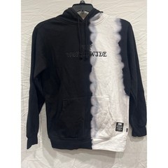 HUF Worldwide Embroidered Hoodie Sweatshirt Dual Tone Black White Small