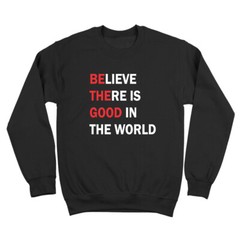 Be The Good In The World Yoga Ohm Peace Love Black Crewneck Sweatshirt