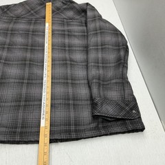 Dickies Hooded Plaid Flannel Jacket Mens Medium Gray Fleece Lined Snap Close