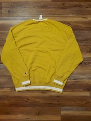 Champion Mens Size Medium BAGGY Varsity Crewneck Sweatshirt Yellow Y2K Sz M