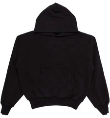 Yeezy Black Cotton Pullover Hoodie Long Sleeve Solid Men’s Size XS Pockets