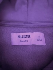 Hollister Men’s Gray Full Zip Hooded Fleece Hoodie Logo Cotton Blend Size S