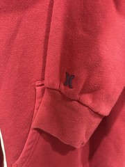 Hurley Mens Sz L Red Maroon Hoodie Sweatshirt Fleece Pullover Surf Y2K Graphic