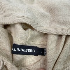 J Lindeberg Pullover Mens Large Khaki Beige 100% Wool Merino Hoodie Golf