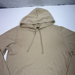 J Lindeberg Pullover Mens Large Khaki Beige 100% Wool Merino Hoodie Golf