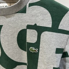Lacoste Heritage Graphic Print Sweatshirt Crew Neck Green Gray Men’s Size XL / 6
