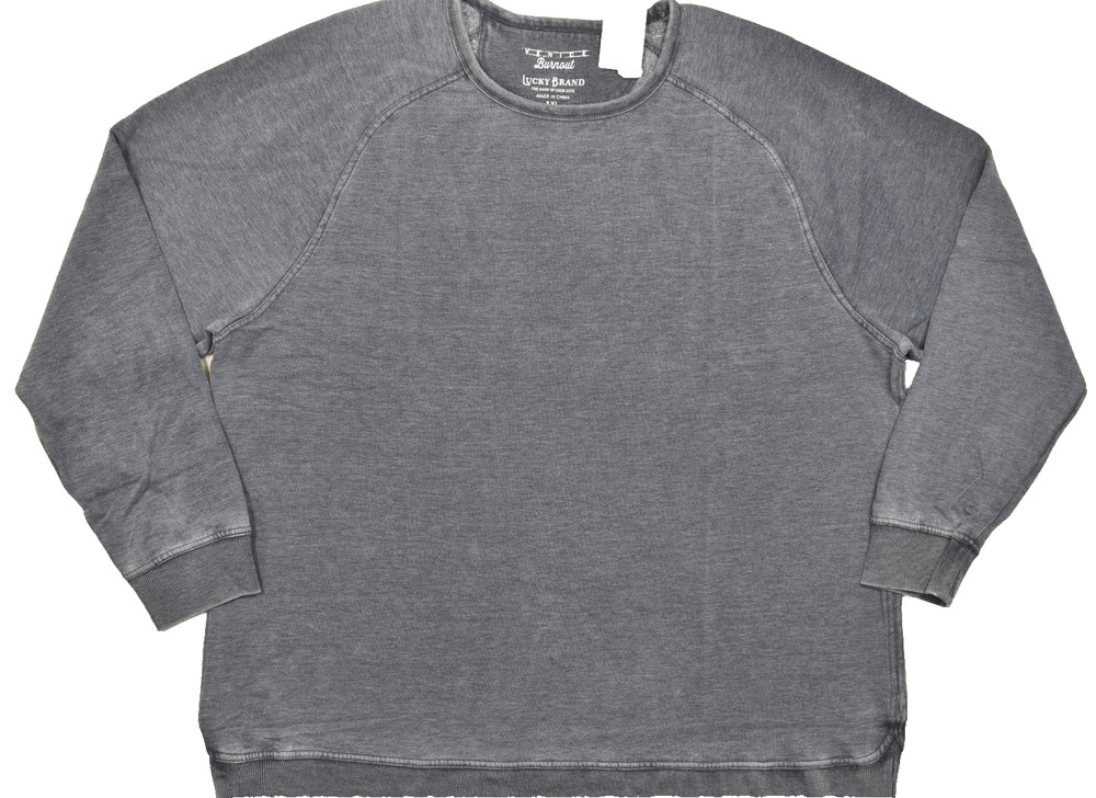 LUCKY BRAND MEN’S BURNOUT CREW LONG SLEEVE SWEATSHIRT SIZE 3XL COTTON BLEND NEW