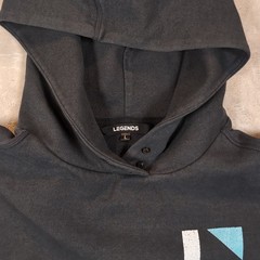 Legends Highland Hoodie Mens L Black Vented Snap Neck Athletic Gym Activewear