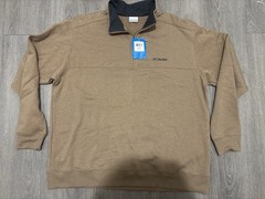 Columbia Men’s Brown 1/4 Zip Mock Neck Fleece Pullover Sweatshirt 2X