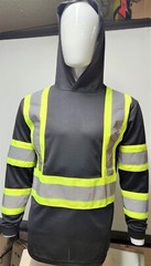 Class 3 Long Sleeve Safety Shirt With Hoodie, Polyester Birdeye mesh