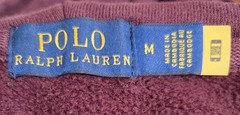 Polo Ralph Lauren Mens Medium Burgundy Hoodie Pony Logo Fleece Pullover