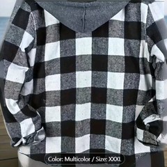 Hoodie Long Sleeve Shirt Flannel Look S-M-L-XL-2XL-3XL Free Shipping 3-5 Days