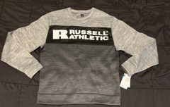 NEW Russell Athletic Color Block Pullover Sweat shirt Black Gray Men’s Size M
