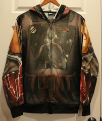 Star Wars Boba Fett Full-Zip Hoodie with Zip Face Mask Size Small – US Seller