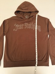 CULA Men Large Hoodie Brown Fear Nothing Psalm 91 Christian Winter Bible Top NEW