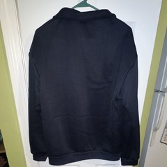 Men’s Black Solid 1/4 Zip Pullover Sweatshirt Long Sleeve Regular M