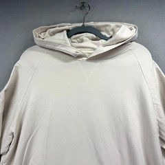 Tomorrows Laundry Hoodie Mens 2XL Cream Heavy Sweatshirt Long Sleeve Pullover