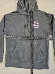 Anti Social Social Club “Coral Crush” Black Hoodie Sweatshirt Faded Size Medium