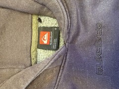 Quiksilver Vintage Sun-Faded Purple Embroidered Logo Pullover Hoodie Size S