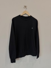 Vivienne Westwood Sweatshirt Orb Logo Black Basic Pullover Men’s Size S