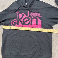 The Barbie Movie I Am Ken Unisex Hoodie Mattel Size Large Black Sweatshirt