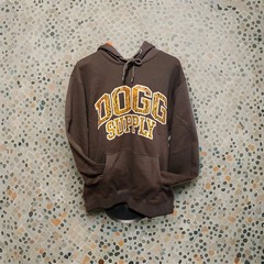 Dogg Supply, Snoop Dogg Mens Brown Orange Paisley Logo Hoodie Sweatshirt Large