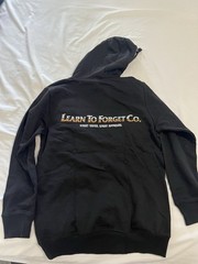 LTF Black Pullover Hoodie Men’s S Fleece Graphic Logo Print Pockets Drawstring