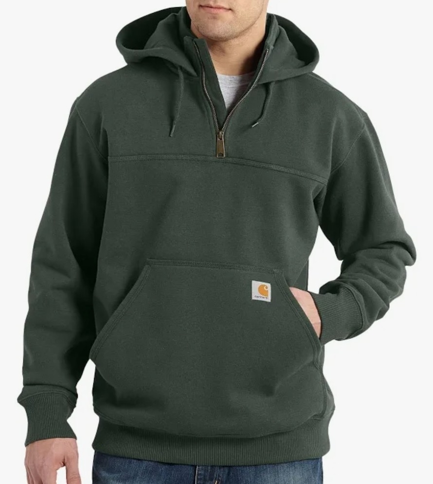 Carhartt Rain Defender Paxton Heavyweight 1/4 Zip Hoodie Men’s Lg Big Loose Fit