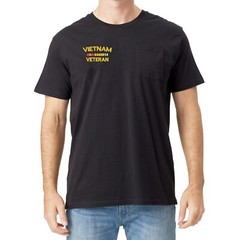 Vietnam veteran embroidered pocket tee shirt, t-shirt with pocket