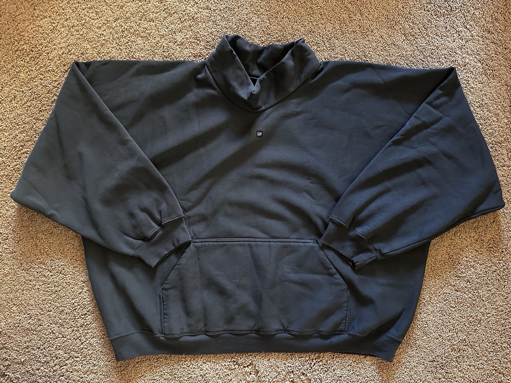 Size XS – Yeezy Gap Balenciaga High Neck Sweatshirt Black Cropped Boxy New
