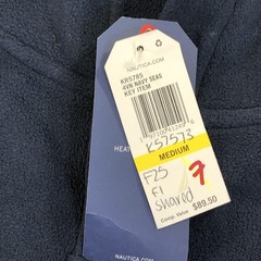 Nautica Hoodie Sweatshirt Mens Medium Blue Gray NAUTEX Fleece Pullover Logo