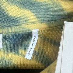 NWT Sandro Tie Dye Cotton Hoodie Mens Size XL Blue Yellow Luxury Designer $265