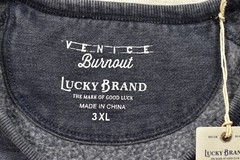 LUCKY BRAND MEN’S BURNOUT CREW LONG SLEEVE SWEATSHIRT SIZE 3XL COTTON BLEND NEW