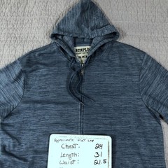 Surplus Hoodie Men 2XL Blue Full Zip Fleece Drawstring Hood Kangaroo Pockets